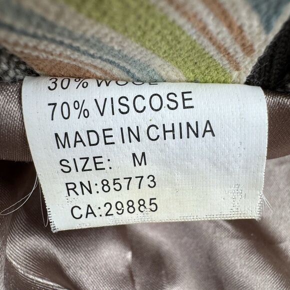 O’Neill Y2K Women’s Wool Blend Herringbone Bomber Jacket M Brown Zip Tweed - Picture 8 of 16